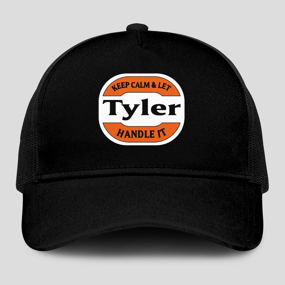 Keep Calm & Let Your Name Handle It Black Mesh Cap TYLER 13K1 C199PF