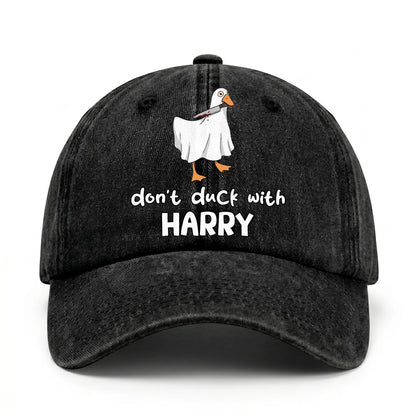 Don't Duck With Your Name Funny Washed Cap HARRY 13K1 C129PF