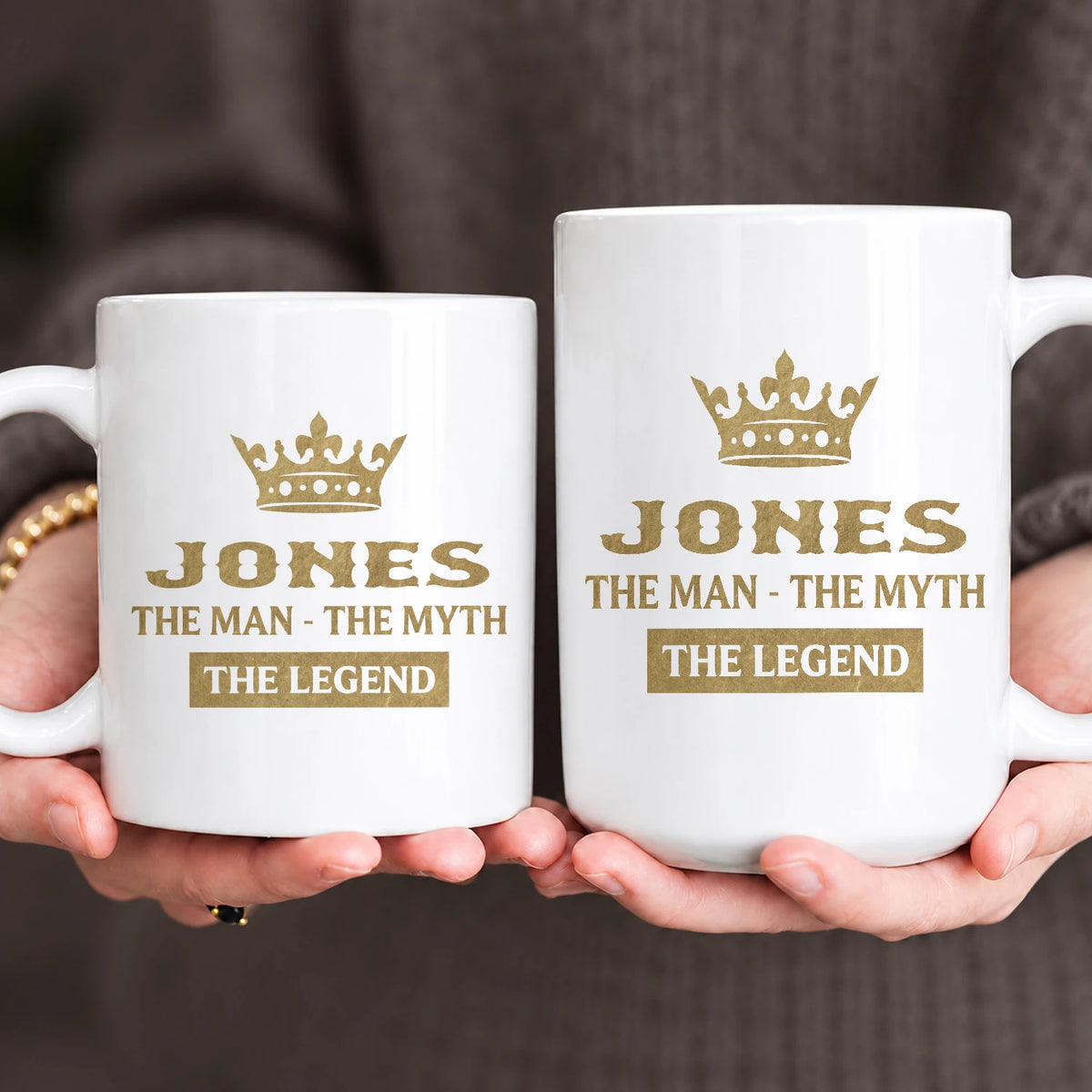 The Man The Myth The Legend Golden Crown Mug JONES 13K1 MG20
