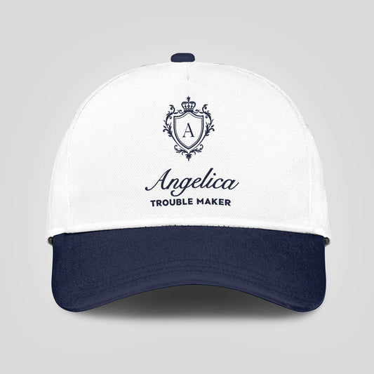 Trouble Maker Funny Blue And White Cap ANGELICA 13K1 C152PF