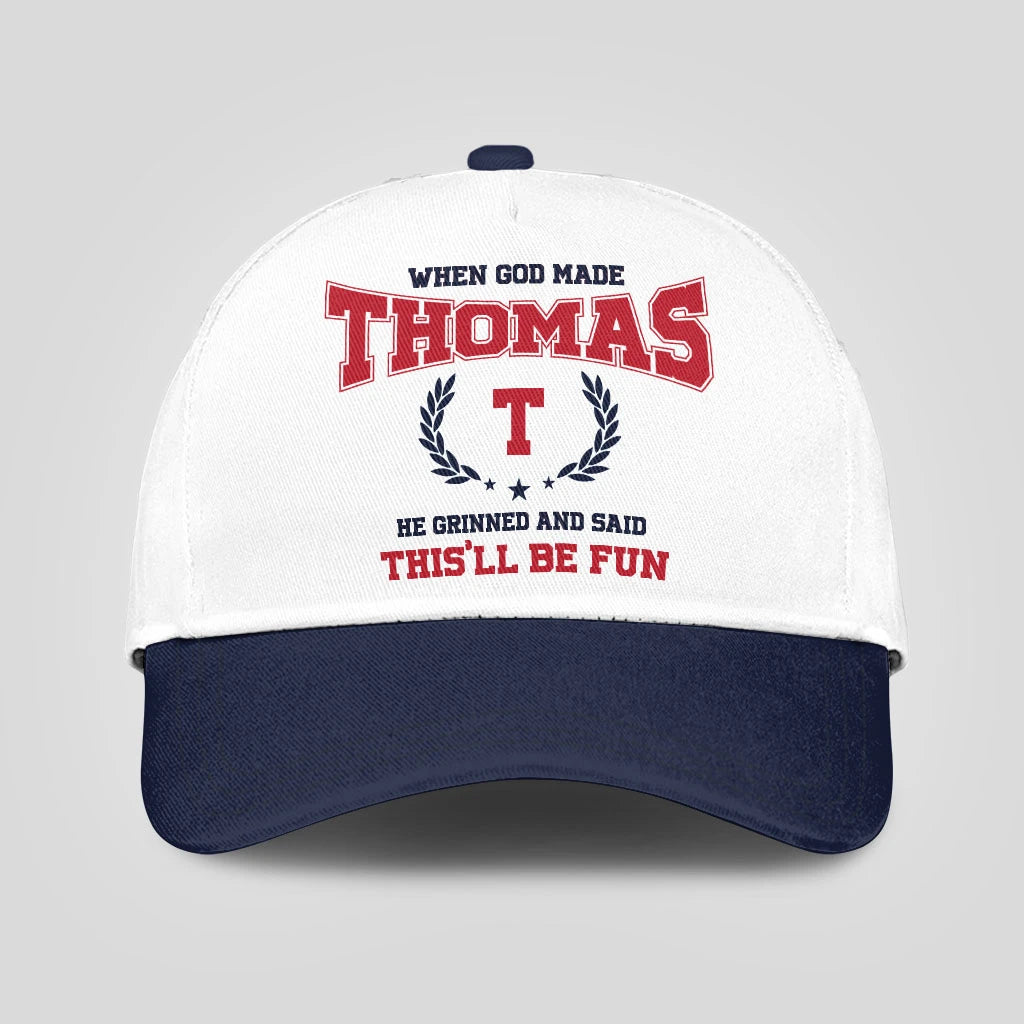 When God Made Your Name He Grinned And Said This'll Be Fun Blue Cap THOMAS 13K1 C57PF
