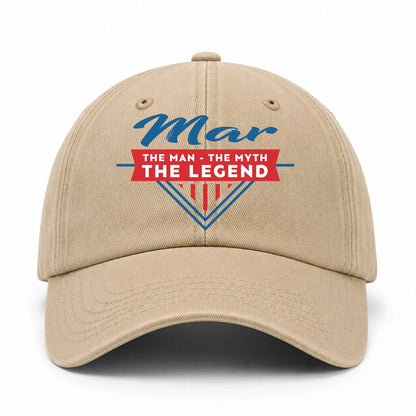 The Man The Myth The Legend Logo Washed Cap MAR 13K1 C37PF