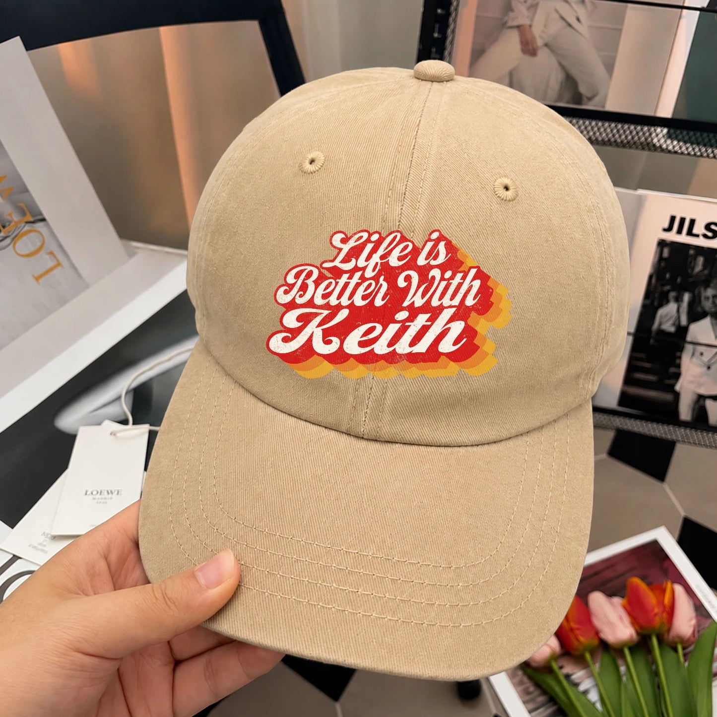 Life Is Better With Your Name Vintage Washed Cap KEITH 13K1 C67PF