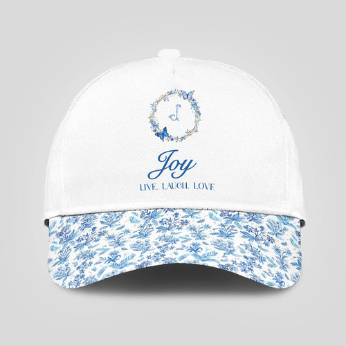 Live Laugh Love Blue Flowers Cap JOY 13K1 C50PF