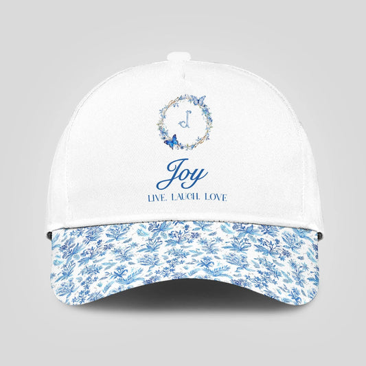 Live Laugh Love Blue Flowers Cap JOY 13K1 C50PF