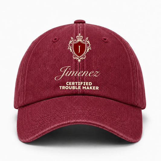 Certified Trouble Maker Royal Burgundy Washed Cap JIMENEZ 13K1 C139PF