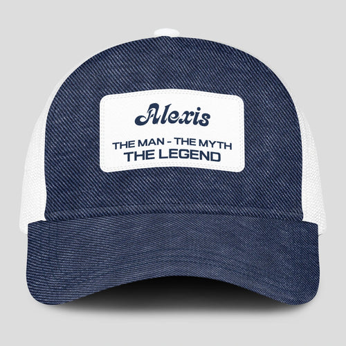 The Man The Myth The Legend Blue Denim Mesh Cap ALEXIS 13K1 C194PF