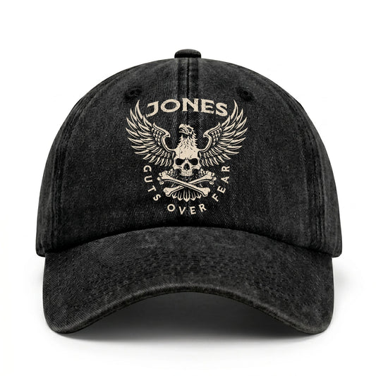 Your Name Guts Over Fear With Eagle And Skull Washed Cap JONES 13K1 C75PF