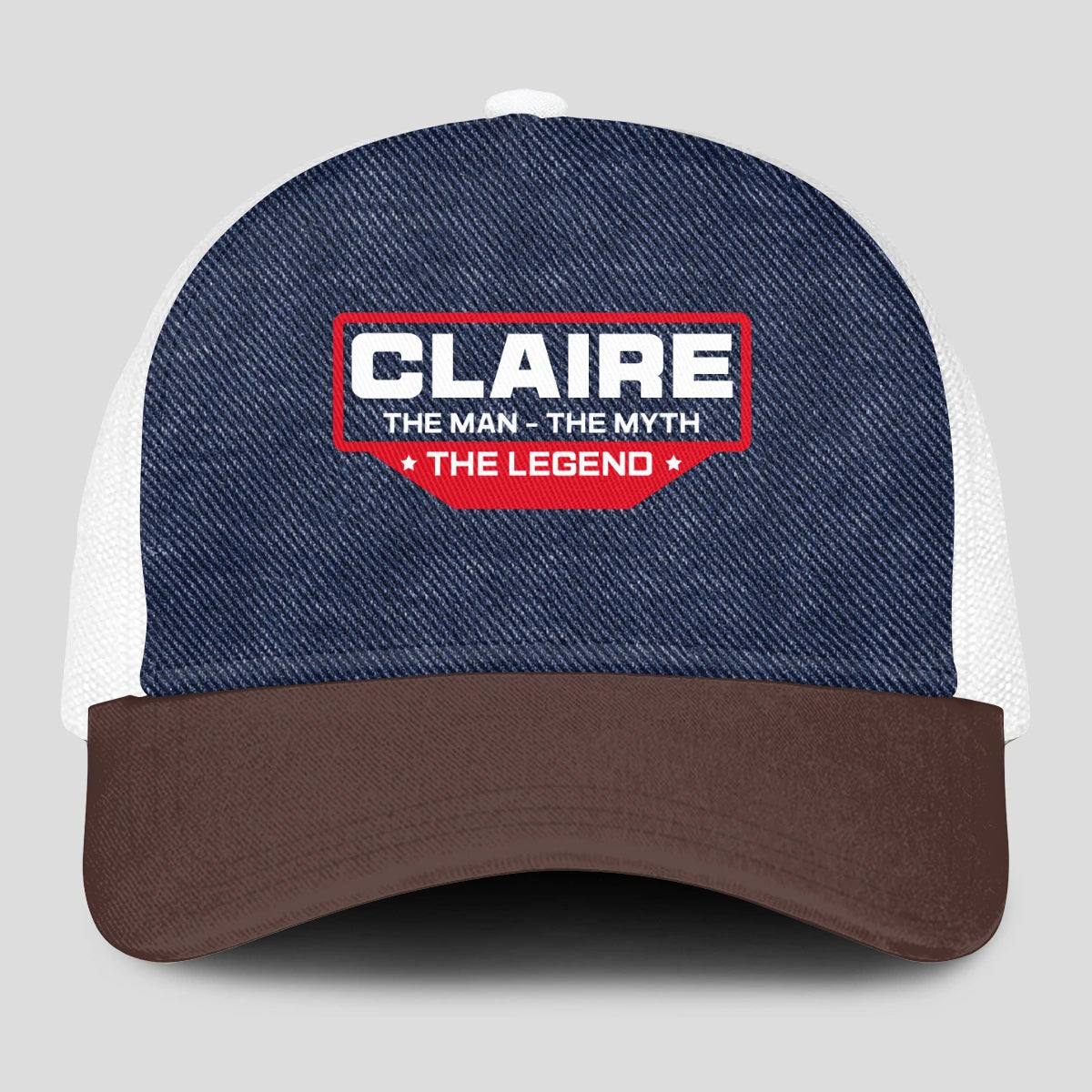 The Man The Myth The Legend Navy Brown And White Mesh Cap CLAIRE 13K1 C200PF