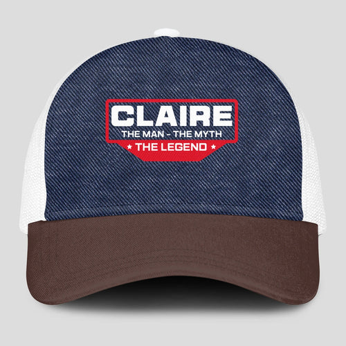 The Man The Myth The Legend Navy Brown And White Mesh Cap CLAIRE 13K1 C200PF