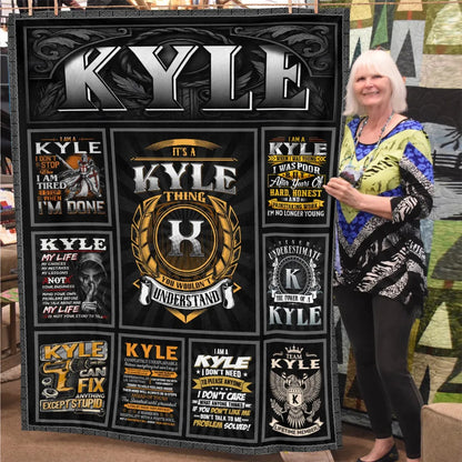 KYLE Personalized Blanket | Custom Name Cozy Throw Gift 13K1-BK2