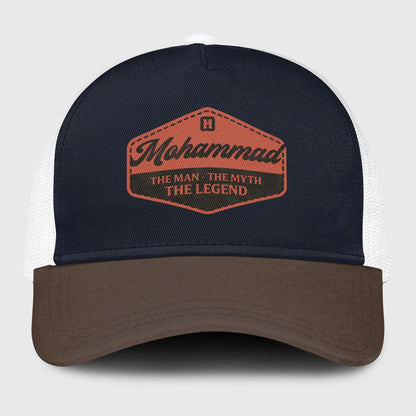 The Man The Myth The Legend Navy And Brown Mesh Cap MOHAMMAD 13K1 C188PF
