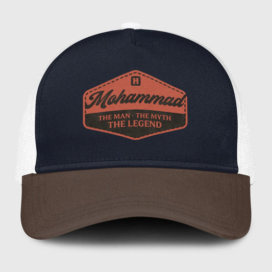 The Man The Myth The Legend Navy And Brown Mesh Cap MOHAMMAD 13K1 C188PF