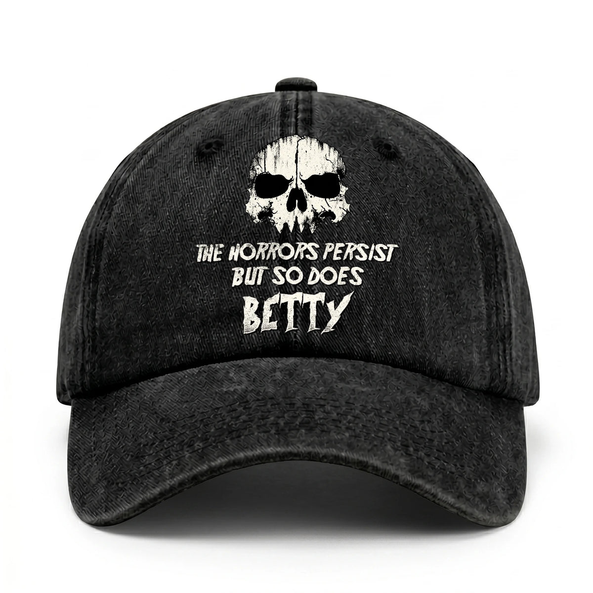 The Horrors Persist But So Does Your Name Cool Skull Washed Cap BETTY 13K1 C134PF