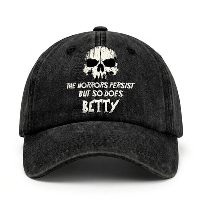 The Horrors Persist But So Does Your Name Cool Skull Washed Cap BETTY 13K1 C134PF