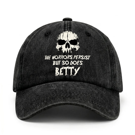 The Horrors Persist But So Does Your Name Cool Skull Washed Cap BETTY 13K1 C134PF