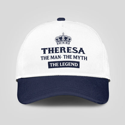 The Man The Myth The Legend King Crown Blue And White Cap THERESA 13K1 C147PF