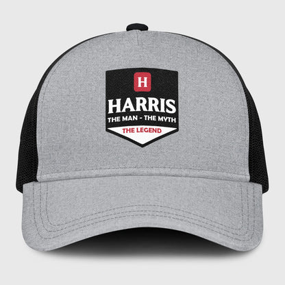 The Man The Myth The Legend Gray Mesh Cap HARRIS 13K1 C189PF