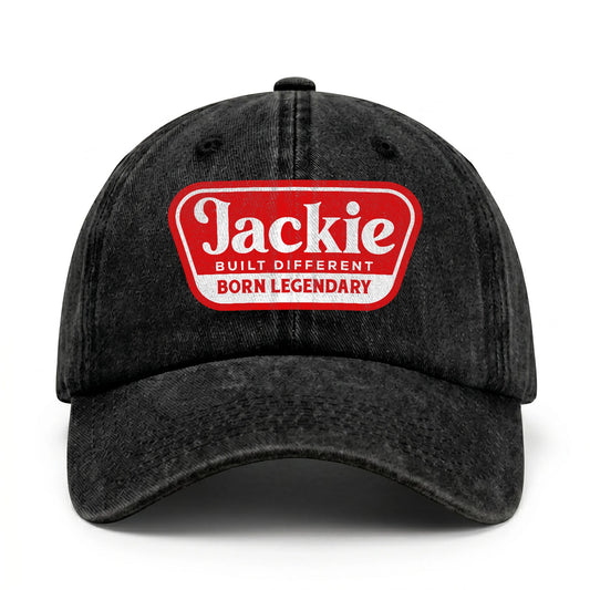 Built Different Born Legendary Red Logo Washed Cap JACKIE 13K1 C63PF
