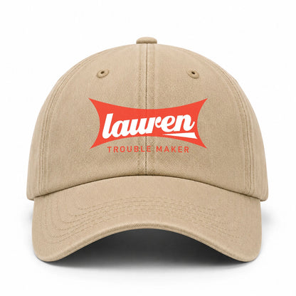 Trouble Maker Red Logo Washed Cap LAUREN 13K1 C78PF