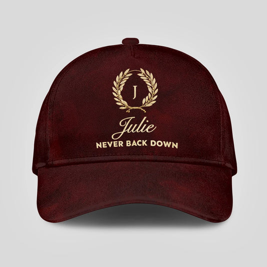 Never Back Down Golden Olive Burgundy Cap JULIE 13K1 C177PF