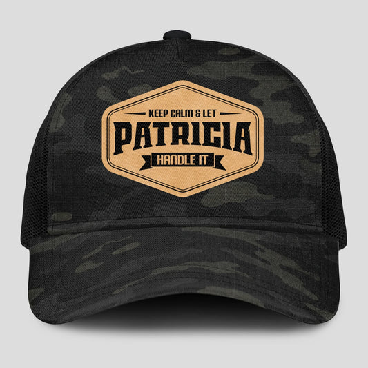 Keep Calm & Let Your Name Handle It Dark Camo Mesh Cap PATRICIA 13K1 C195PF
