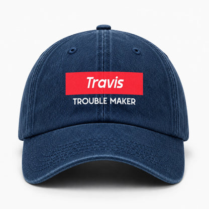 Trouble Maker Red Logo Washed Cap TRAVIS 13K1 C140PF