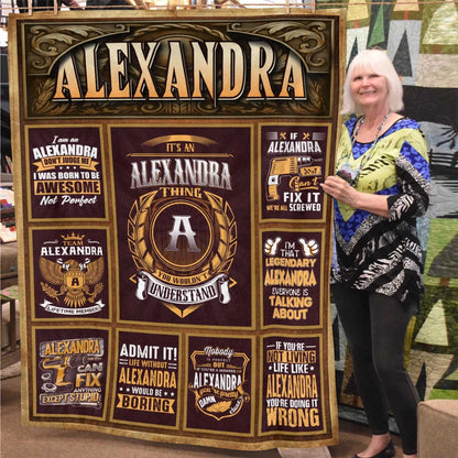 ALEXANDRA Personalized Blanket | Custom Name Cozy Throw Gift 13K1-BK4