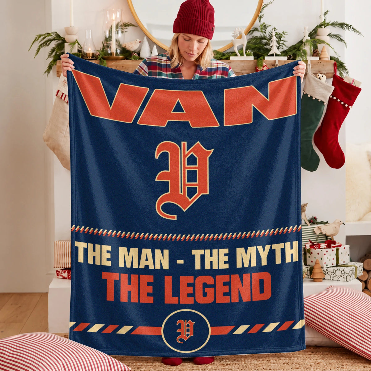 The Man The Myth The Legend Retro Fleece Blanket VAN 13K1 BK53