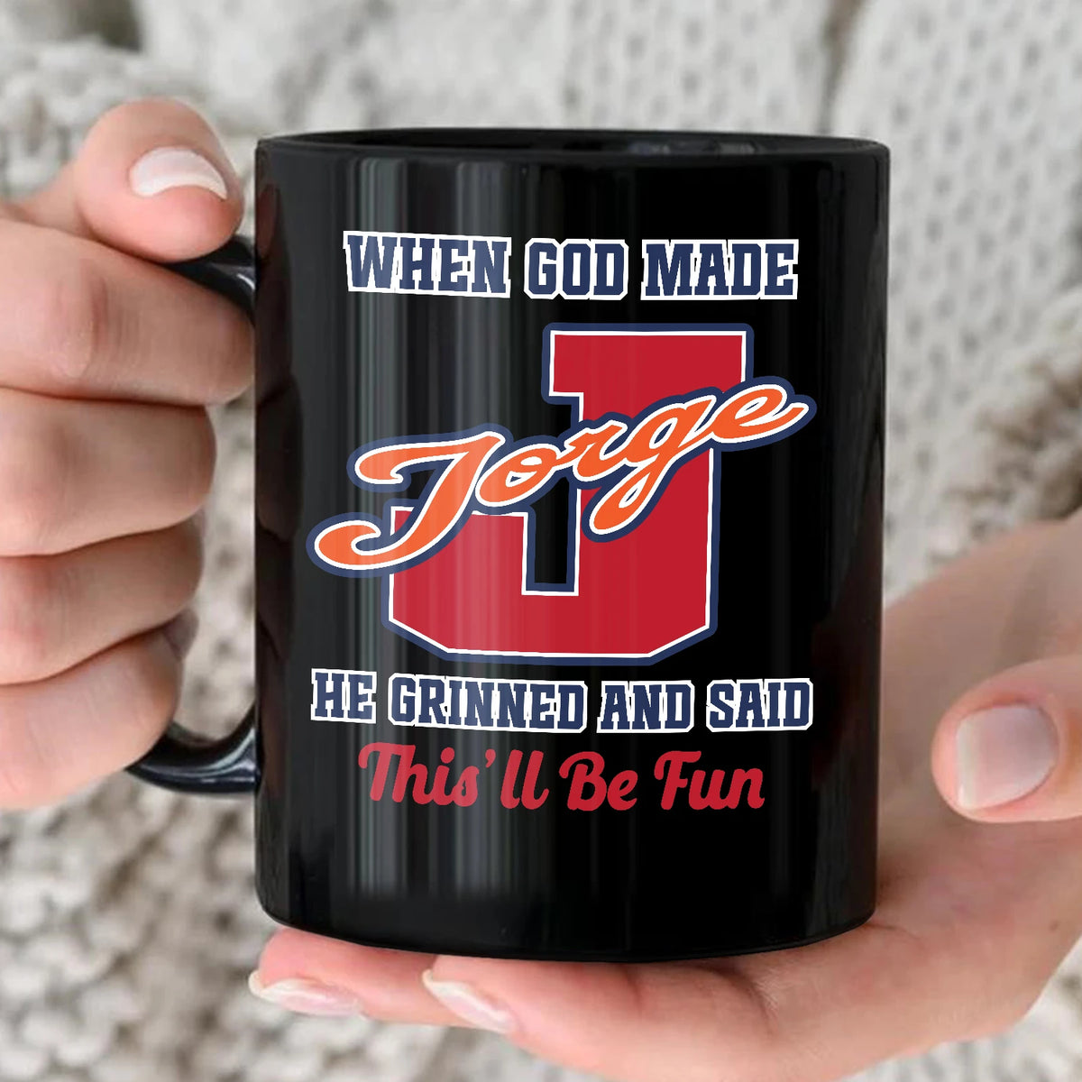 When God Made Your Name Personalized Baseball Mug JORGE 13K1 MG07