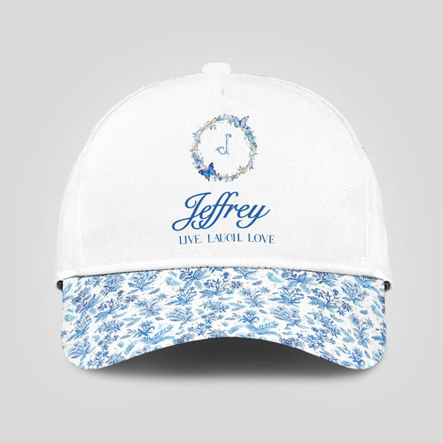 Live Laugh Love Blue Flowers Cap JEFFREY 13K1 C50PF