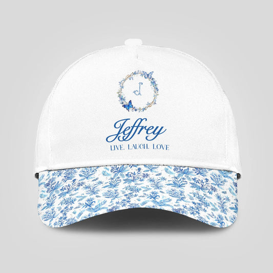 Live Laugh Love Blue Flowers Cap JEFFREY 13K1 C50PF