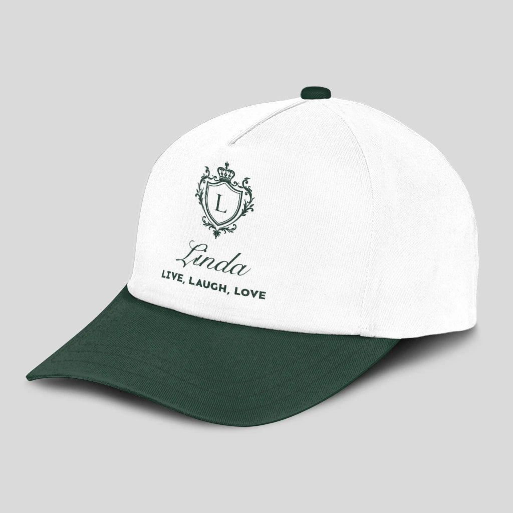 Live Laugh Love Elegant Blue And White Cap LINDA 13K1 C90PF