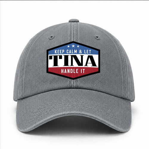 Keep Calm & Let Your Name Handle It Washed Cap TINA 13K1 C87PF