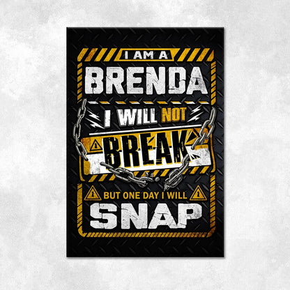 BRENDA Motivational Rug – Black & Yellow Quote Carpet for Living Room 13K1-AR1