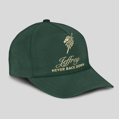 Never Back Down Lion And Sword Sage Green Cap JEFFREY 13K1 C178PF