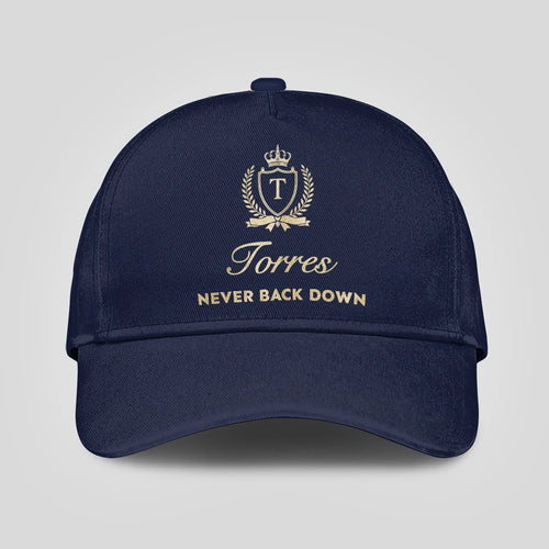 Never Back Down Luxury Crest Navy Cap TORRES 13K1 C167PF