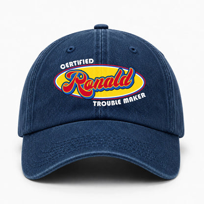 Certified Your Name Trouble Maker Washed Cap RONALD 13K1 C73PF