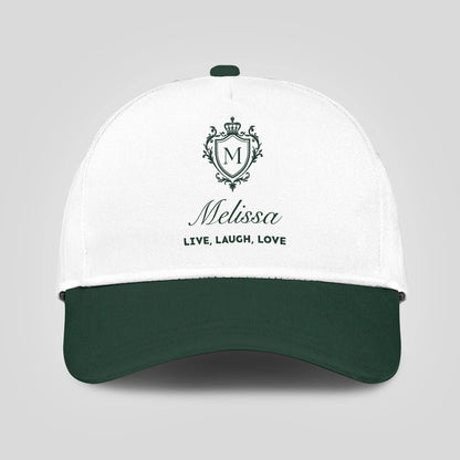 Live Laugh Love Elegant Blue And White Cap MELISSA 13K1 C90PF