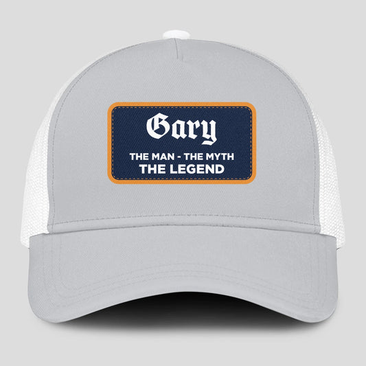 The Man The Myth The Legend Gray Mesh Cap GARY 13K1 C204PF