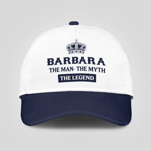 The Man The Myth The Legend King Crown Blue And White Cap BARBARA 13K1 C147PF