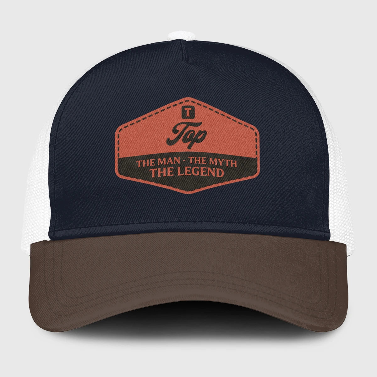 The Man The Myth The Legend Navy And Brown Mesh Cap TOP 13K1 C188PF