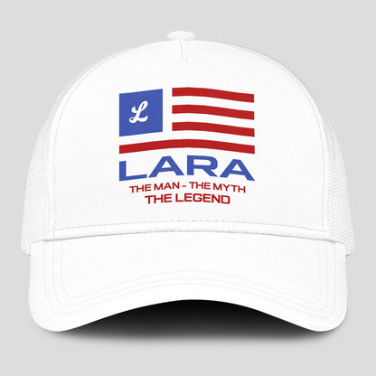 The Man The Myth The Legend America Flag Mesh Cap LARA 13K1 C193PF