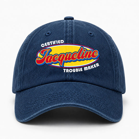 Certified Your Name Trouble Maker Washed Cap JACQUELINE 13K1 C73PF