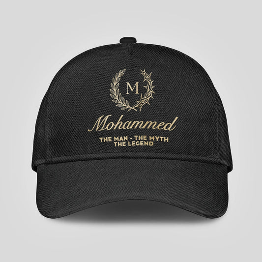 The Man The Myth The Legend God's Crown Black Cap MOHAMMED 13K1 C175PF