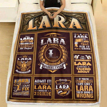 LARA Personalized Blanket | Custom Name Cozy Throw Gift 13K1-BK4
