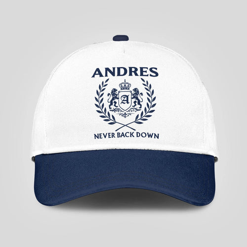 Never Back Down Blue And White Cap ANDRES 13K1 C59PF