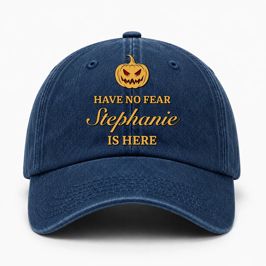 Have No Fear Your Name Is Here Jack O' Lantern Washed Cap STEPHANIE 13K1 C165PF