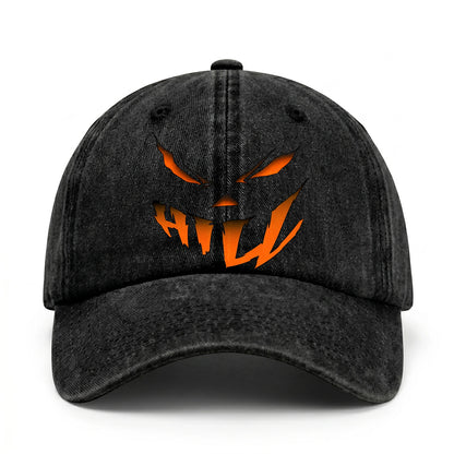 Stay Hungry Pumpkin Chasing Ghosts Funny Washed Cap HILL 13K1 C101PF