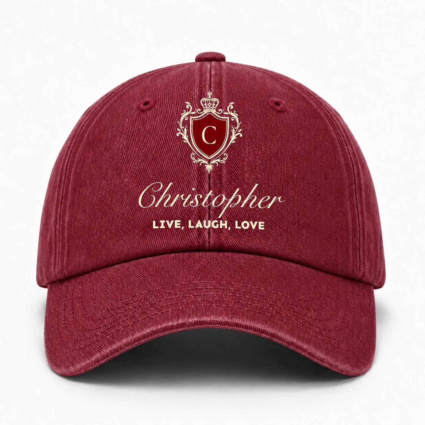 Live Laugh Love Elegant Burgundy Washed Cap CHRISTOPHER 13K1 C89PF